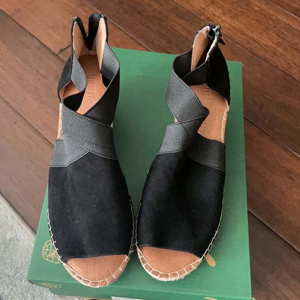 Gentle souls signature espadrille cross elastic wedge #19